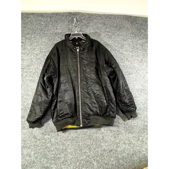 Phat Farm mens XLarge reversable wool blend varsity jacket Grey, yellow and blac - Picture 13 of 15